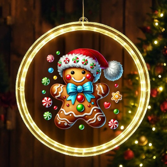 Gingerbread Christmas, Merry Christmas LED Christmas Window Lights