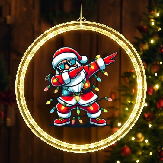 Dabbing Santa Christmas LED Christmas Window Lights