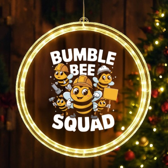 Fun Bumblebee Squad Cartoon Art LED Christmas Window Lights