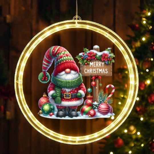 Gnome Christmas, Merry Christmas LED Christmas Window Lights