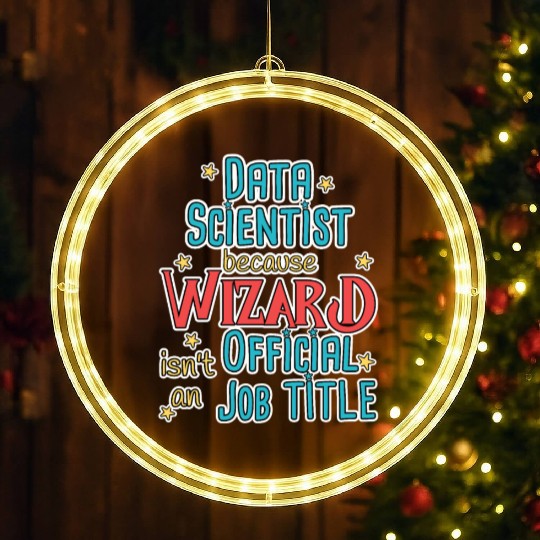 Data Scientist Wizard Data Science LED Christmas Window Lights