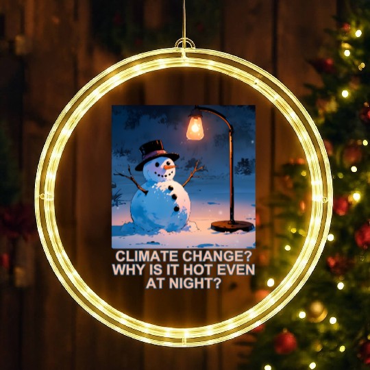 Frosty Snowman Under Street Lights Christmas LED Christmas Window Lights