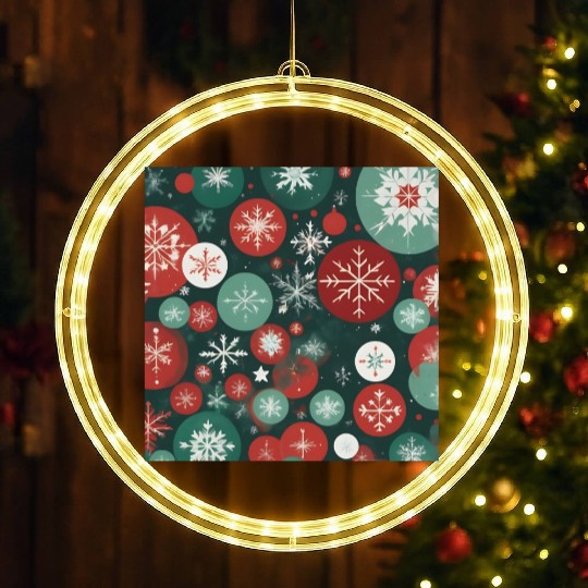 Winter Geometric Harmony Pattern 1 LED Christmas Window Lights