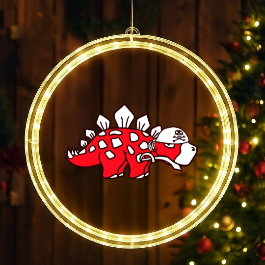 Stegosaurus Dinosaur Sabre Pirate Captain Dino Fun LED Christmas Window Lights