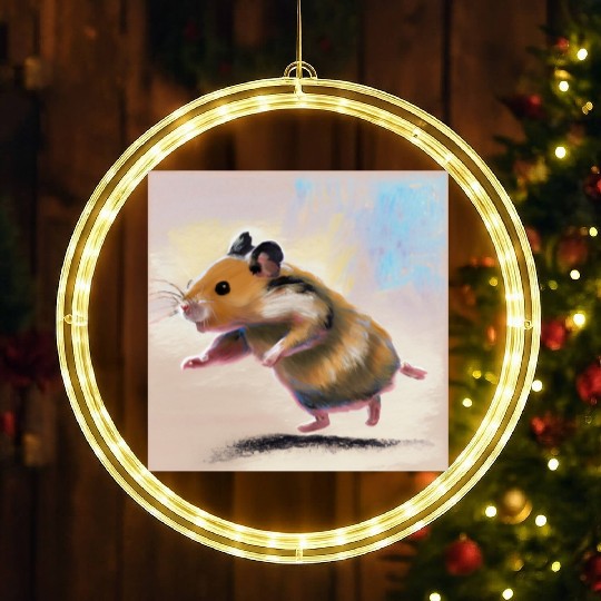 Running away hamster LED Christmas Window Lights