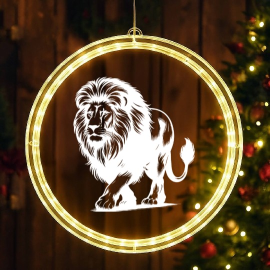Lion With Mane Large African Cat Of Prey LED Christmas Window Lights