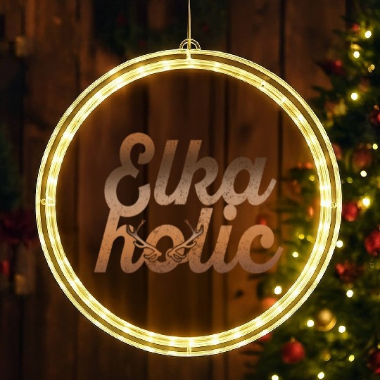 Elk Hunting Elkaholic Hunters LED Christmas Window Lights