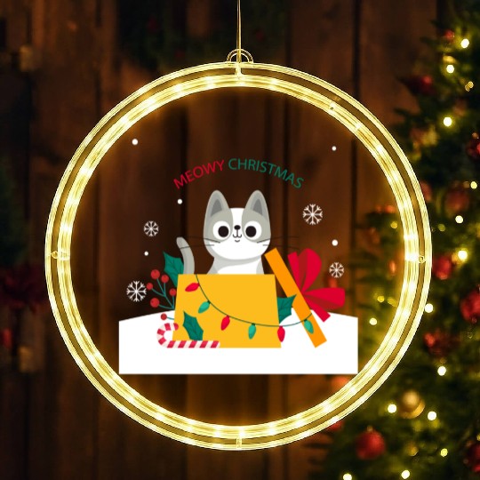 Meowy Christmas Surprise! LED Christmas Window Lights