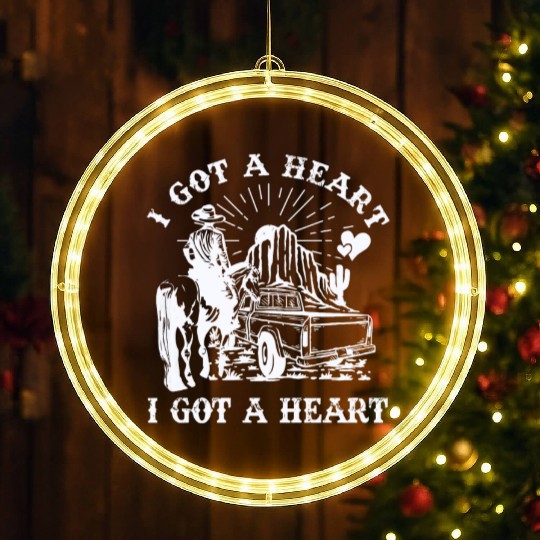 I Got A Heart Like A Truck LED Christmas Window Lights