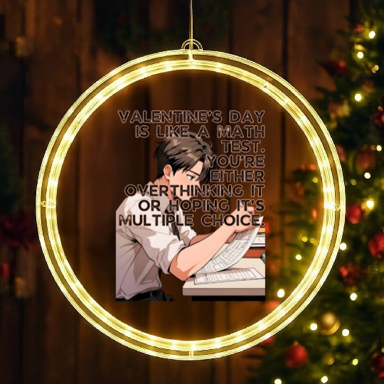 Valentines Math Test Overthinking Multiple Choice LED Christmas Window Lights