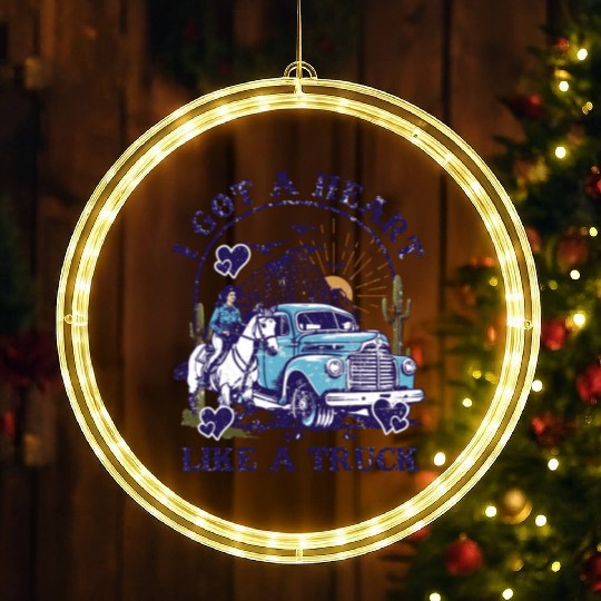 I Got A Heart Like A Truck LED Christmas Window Lights