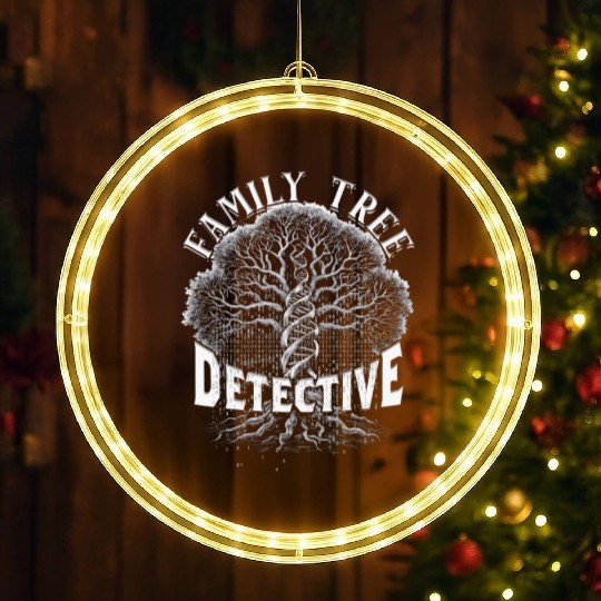 Genealogy Genealogist Family Tree Detective LED Christmas Window Lights