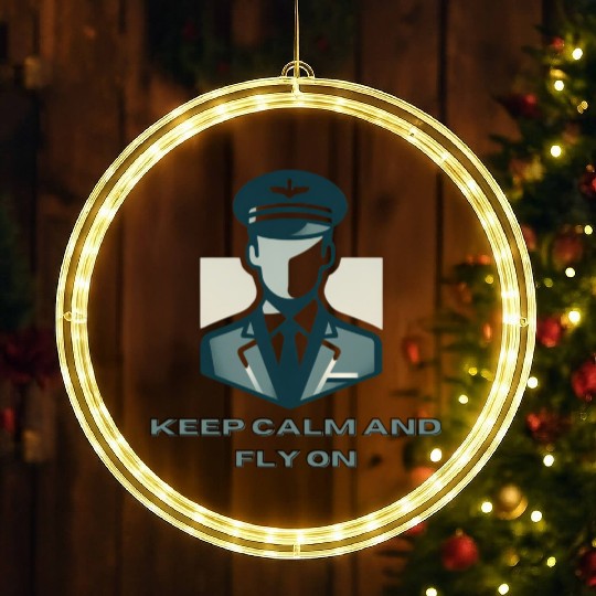 Keep Calm And Fly On - LED Christmas Window Lights for Pilots