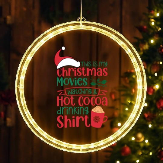 Christmas Movies Watching and Hot Cocoa Drinking LED Christmas Window Lights