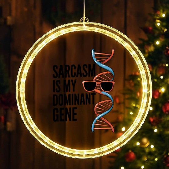 Sarcastic Genealogy DNA Test Genetics Biologist LED Christmas Window Lights