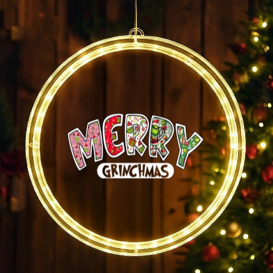 Merry Grin Happy Christmas LED Christmas Window Lights