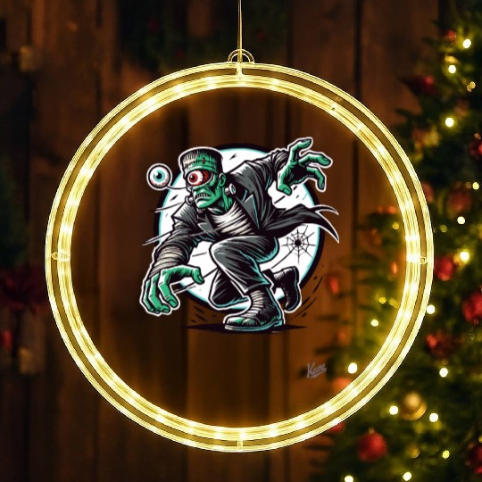 The Green One-Eyed Cyclops Monster LED Christmas Window Lights