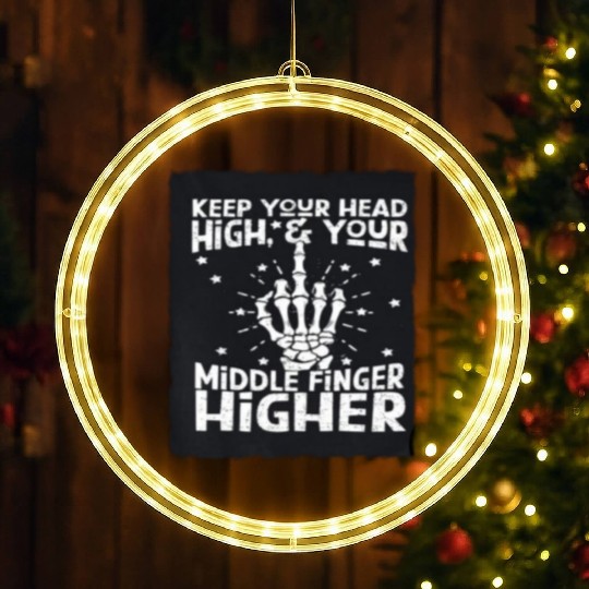 Middle Finger Higher LED Christmas Window Lights
