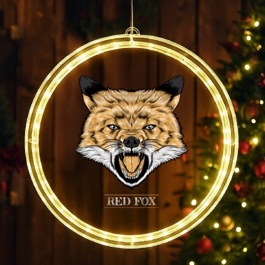 Red Fox Illustration LED Christmas Window Lights