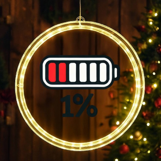 Low Battery Icon with 1% Charge LED Christmas Window Lights