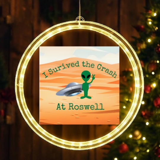 I Survived the Crash at Roswell in Desert LED Christmas Window Lights