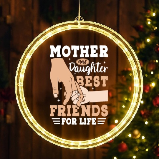 Mother and Daughter Best Friends for Life LED Christmas Window Lights