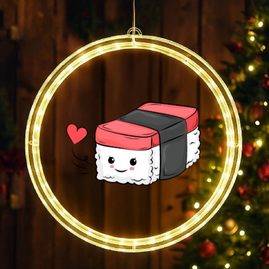 Kawaii Hawaiian Musubi LED Christmas Window Lights as a gift for Sushi