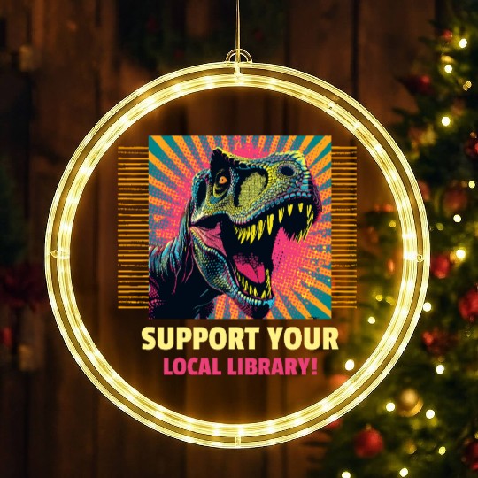 Support Your Local Library LED Christmas Window Lights