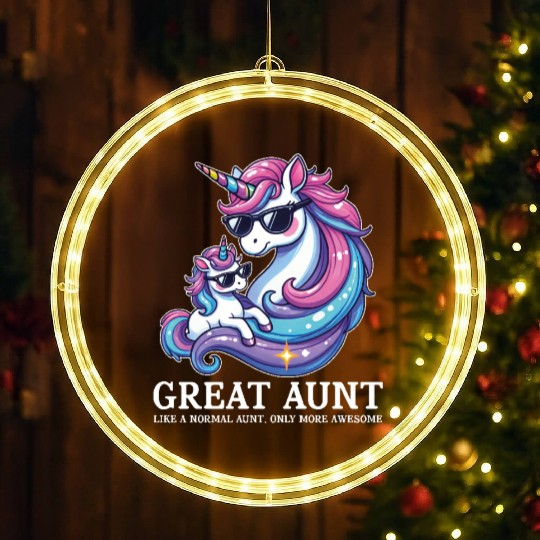 Great Aunt Like A Normal Aunt Only Awesome Funny LED Christmas Window Lights