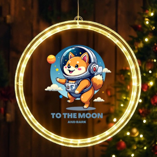 Shiba Inu Space Explorer LED Christmas Window Lights