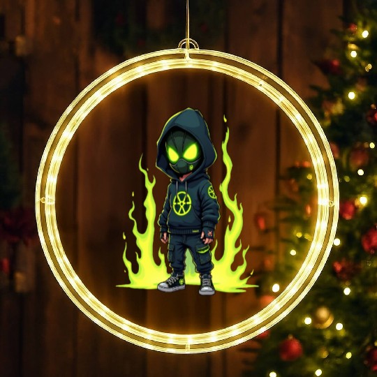 Toxic Menace - Radioactive Streetwear Warrior LED Christmas Window Lights