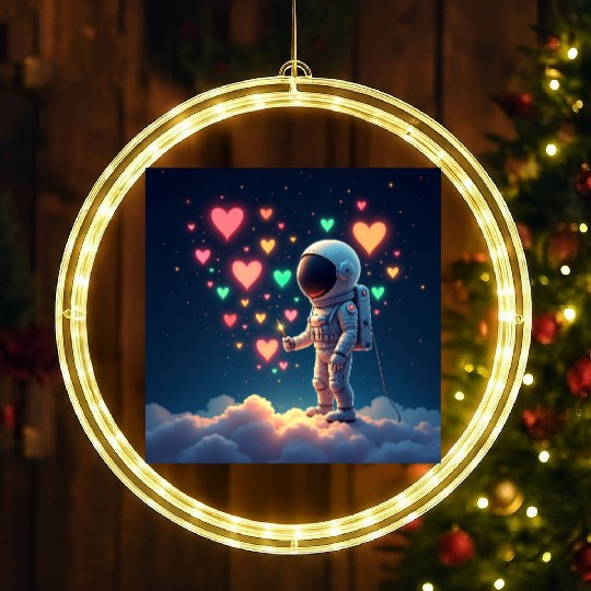 Astronauts are full of love LED Christmas Window Lights
