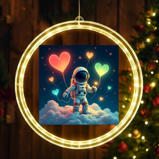 Astronauts are full of love LED Christmas Window Lights