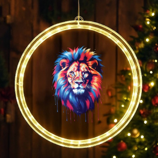 Funny Lion Owner Lion Lover Animal Safari Art Zoo LED Christmas Window Lights