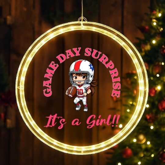 Game Day Surprise for Football Lovers Its a Girl LED Christmas Window Lights