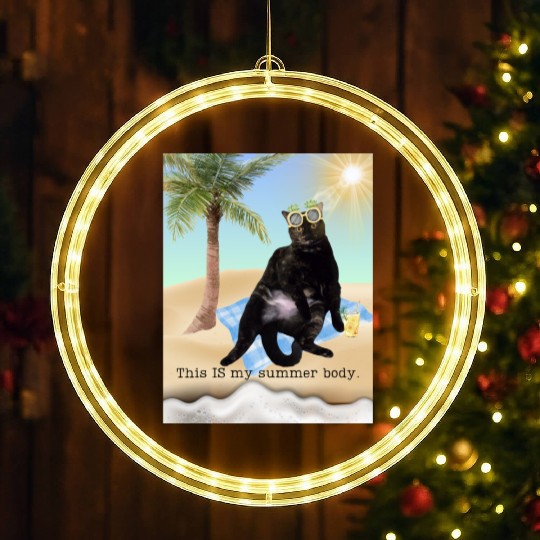 fat cat summer body LED Christmas Window Lights