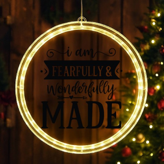 I am fearfully wonderfully made LED Christmas Window Lights