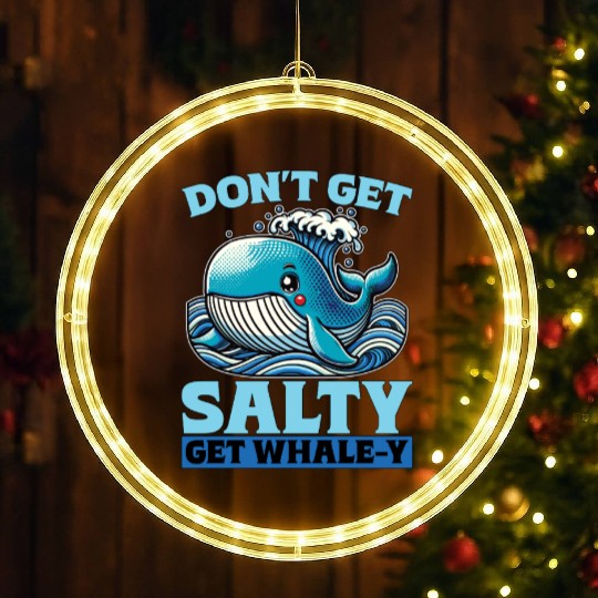 Whale Watching Don't Get Salty Get Sea Creatures LED Christmas Window Lights