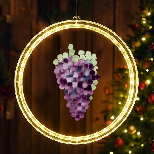 Grape Mosaic LED Christmas Window Lights