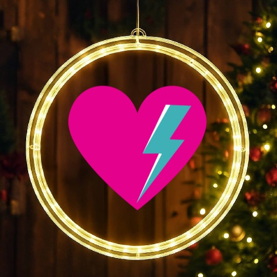 Heart with Lightning Bolt LED Christmas Window Lights