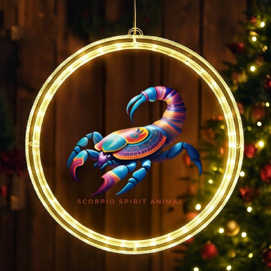 Scorpio Spirit Animal Scorpion Alebrije Male LED Christmas Window Lights