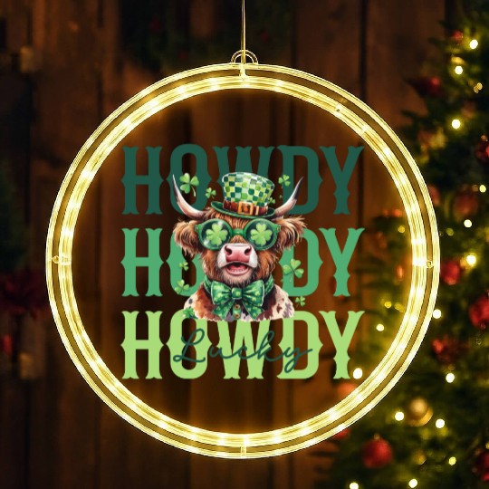Howdy Howdy Howdy Lucky St Patricks LED Christmas Window Lights