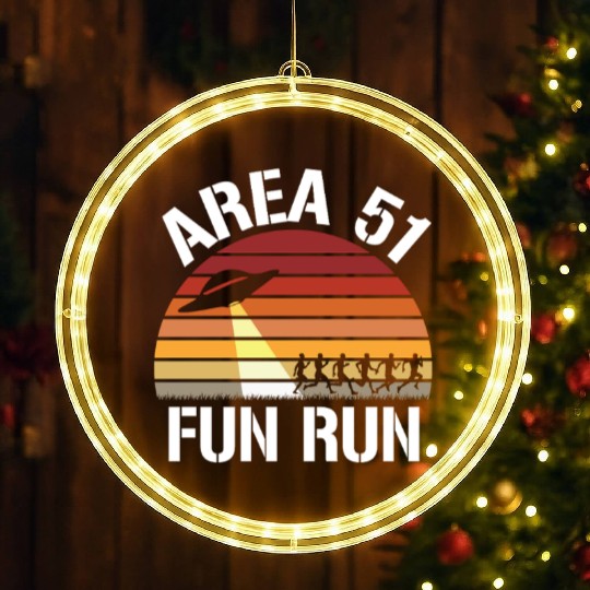 Area 51 Fun Run I Aliens UFO Roswell Alien LED Christmas Window Lights