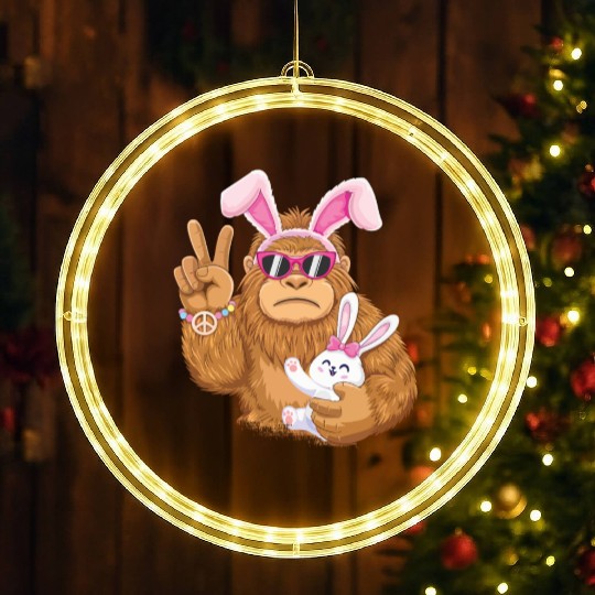 Bigfoot And Bunny Happy Easter LED Christmas Window Lights