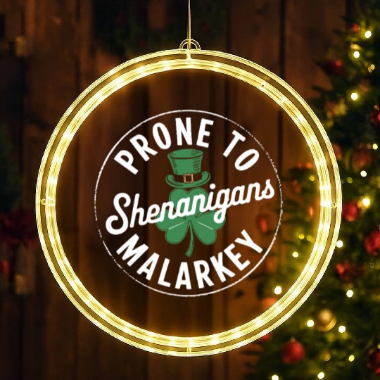 Prone To Shenanigans & Malarkey St Patrick's Day LED Christmas Window Lights