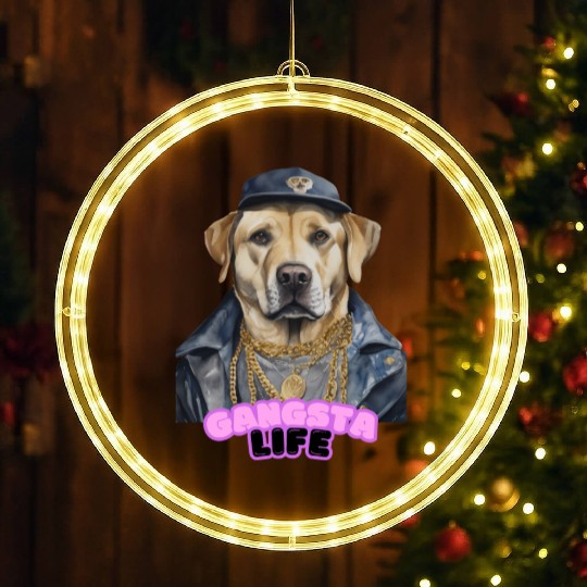 Gangsta Life Labrador 3 LED Christmas Window Lights
