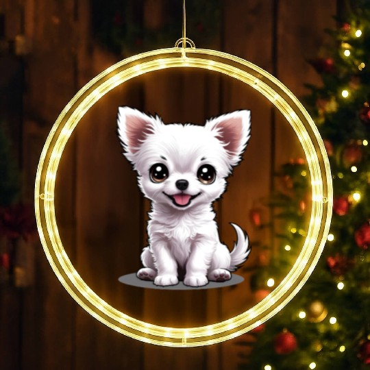 Baby Chihuahua (Puchi) LED Christmas Window Lights