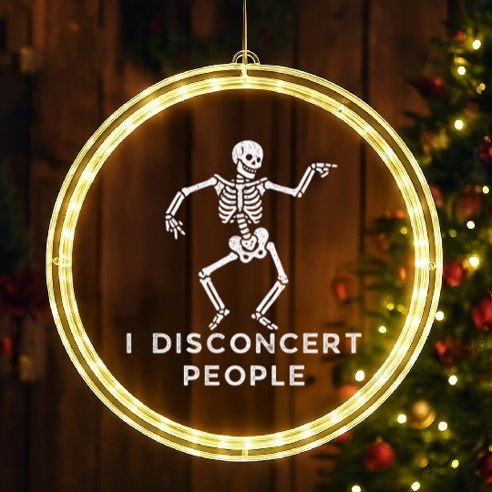 "I Disconcert People" Dancing Skeleton (Light) LED Christmas Window Lights