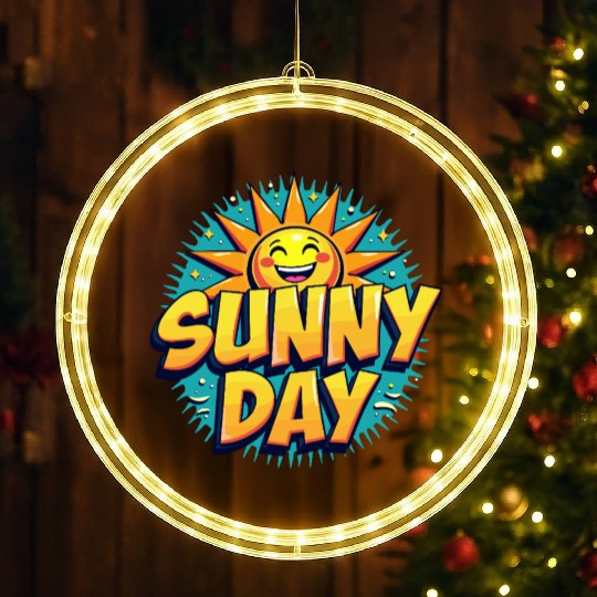 Sunny Day Sun Summer Vacation LED Christmas Window Lights