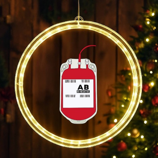 AB Negative Blood Bag LED Christmas Window Lights